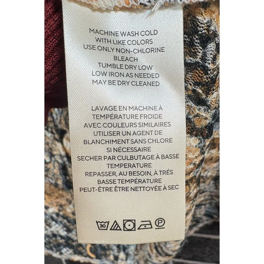 Free People Out for the Night Snakeskin Print Sheer Top Medium NWT Tie Banded